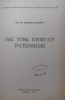 Eski Türk Edebiyatı İncelemeleri / 5-B-16