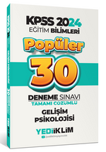 2024 KPSS Eğitim Bilimleri Gelişim Psikolojisi Popüler Tamamı Çözümlü 30 Deneme
