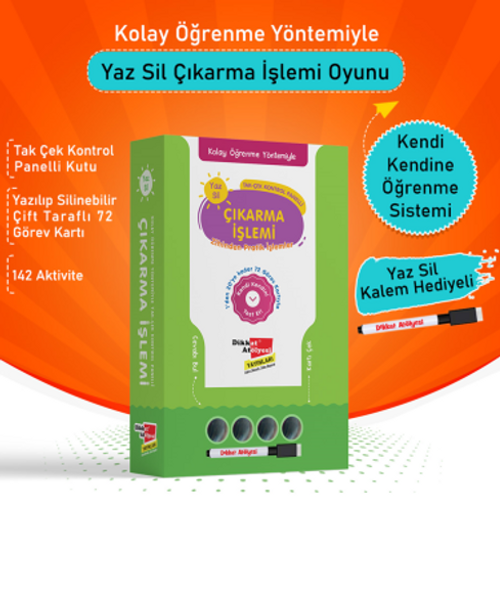 Kolay Öğrenme Yöntemiyle Yaz Sil Çıkarma İşlemi Oyunu