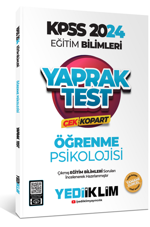 2024 KPSS Eğitim Bilimleri Öğrenme Psikolojisi Çek Kopart Yaprak Test