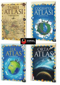 İlköğretim Atlas Seti / Coğrafya, Tarih, Orta ve İlk Atlas 4 Kitap Set