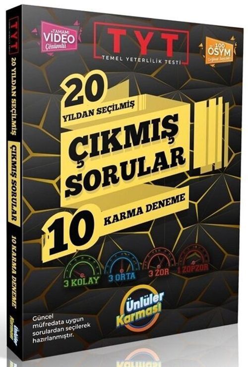 TYT 20 Yıldan Seçilmiş Çıkmış Sorular 10 Karma Deneme
