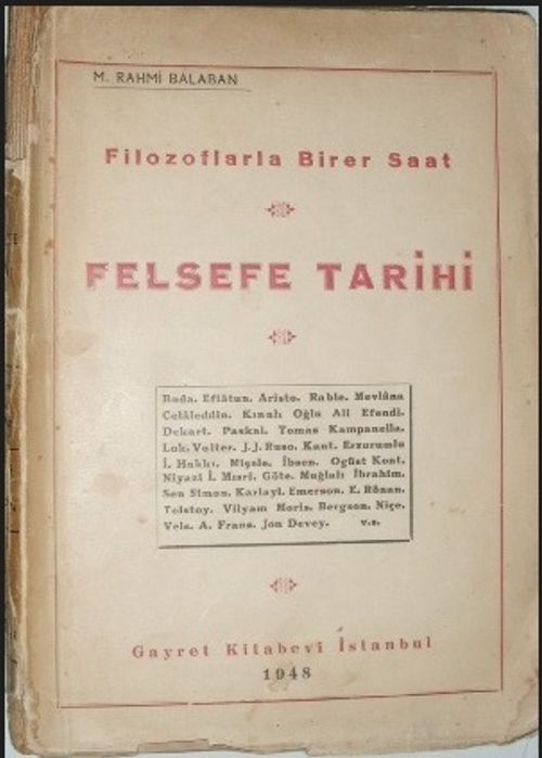Filozoflarla Birer Saat: Muhtasar Felsefe Tarihi Kod: 8-D-11