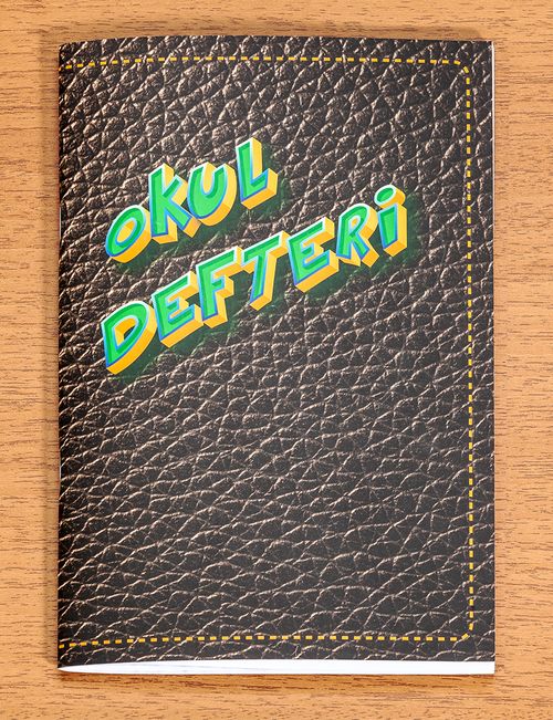 Bookinzi Okul Defteri - 60gr. A5 Tel Dikiş - Çizgili Defter - Deri Desen Kahve