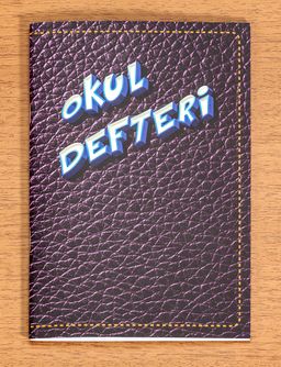 Bookinzi Okul Defteri - 60gr. A5 Tel Dikiş - Çizgili Defter - Deri Desen Mor 