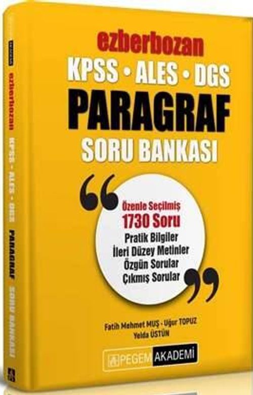 KPSS ALES DGS Ezberbozan Paragraf Soru Bankası