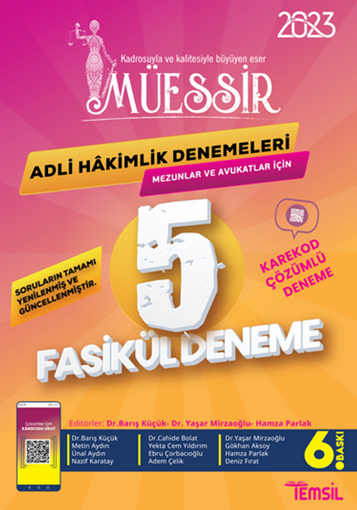 Müessir Adli Hakimlik Cevaplı Denemeleri-2023 Karekod Çözümlü Deneme