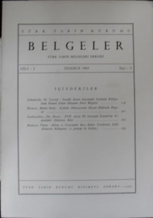 Belgeler / Cilt: 1-Sayı: 2-Temmuz 1964 / 23-D-12