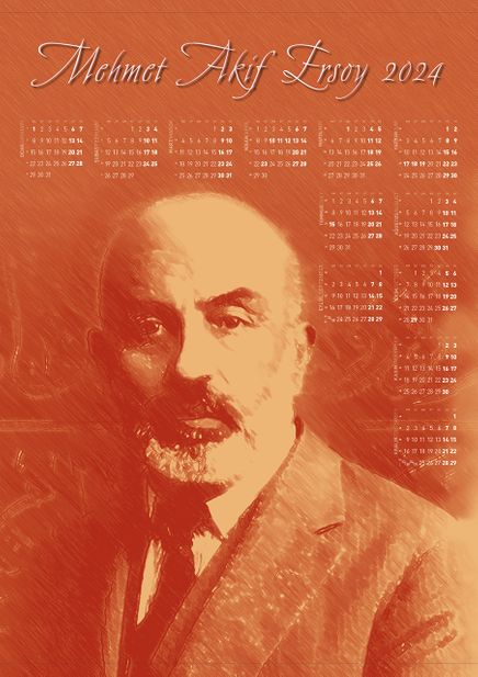 2024 Takvimli Poster - Yazarlar - Mehmet Akif Ersoy