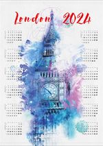 2024 Takvimli Poster - Şehirler - London Big Ben