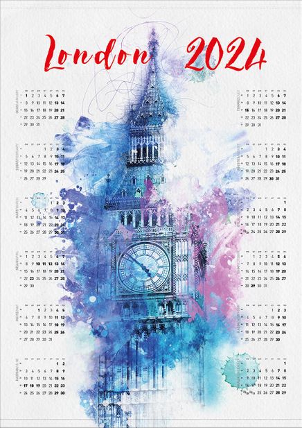 2024 Takvimli Poster - Şehirler - London Big Ben