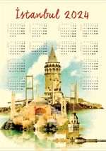 2024 Takvimli Poster - Şehirler - İstanbul