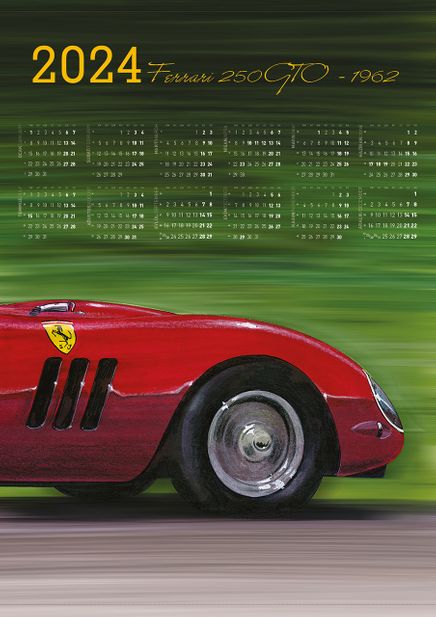 2024 Takvimli Poster - Arabalar - Ferrari