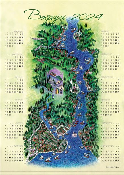 2024 Takvimli Poster - Minyatürler - Nusret Çolpan Boğaziçi