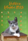 2024 Takvimli Poster - Kediler ve Kitaplar - Yeşil