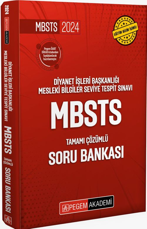 2024 Diyanet İşleri Başkanlığı Mesleki Bilgiler Seviye Tespit Sınavı MBSTS Tamamı Çözümlü Soru Bankası
