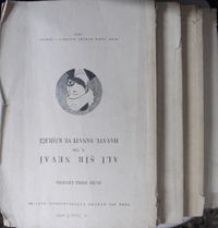 Ali Şir Nevai /4 cilt Takım / I-Hayatı, Sanatı ve Kişiliği; II-Divanlar (4 Türkçe, 1 Farsça Divan); III-Hamse (Hayretü'l-Ebrar, Ferhad ü Şirin, Leyli vü Mecnun, Seb'a-i Seyyar, Sedd-i İskenderî); IV-Divanlar ile Hamse Dışındaki Eserler Kod: 12-E-24