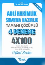 Adli Hakimlik Sınavına Hazırlık  Tamamı Çözümlü 4 Deneme