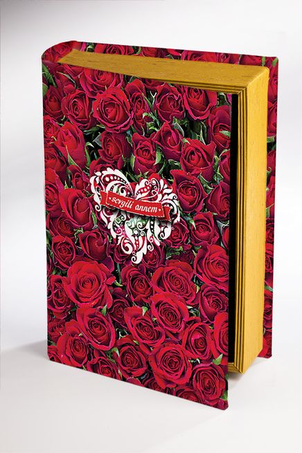 Kitap Şeklinde Ahşap Hediye Kutu - Sevgili Annem - Güller