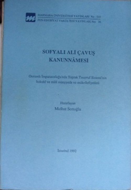Sofyalı Ali Çavuş Kanunnamesi / 36-E-12