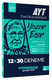 YKS AYT Türk Dili ve Edebiyatı Yazar Eser 12x30 Deneme