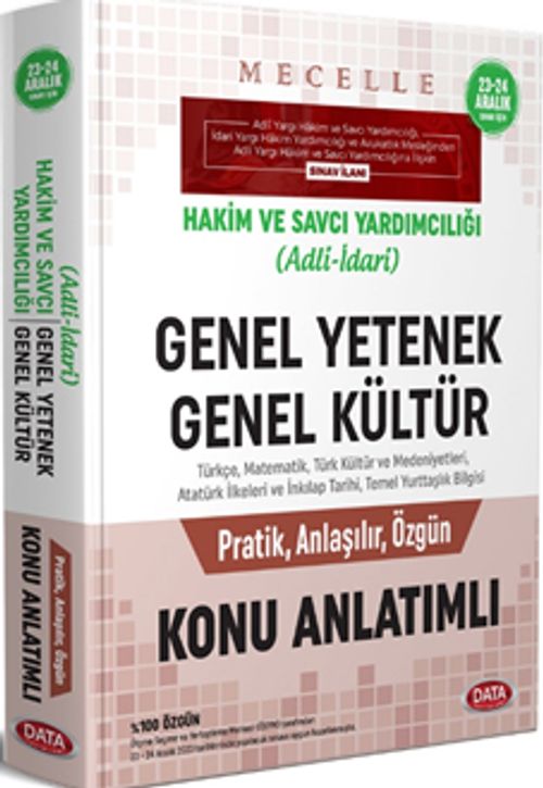 Mecelle Hakim Ve Savcı Yardımcılığı (Adli-İdari) Genel Yetenek - Genel Kültür Konu Anlatımlı 