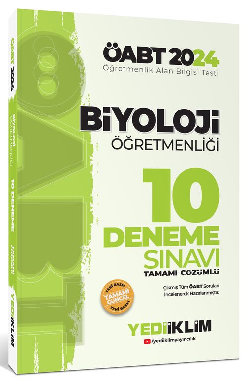2024 ÖABT Biyoloji Öğretmenliği Tamamı Çözümlü 10 Deneme Sınavı 