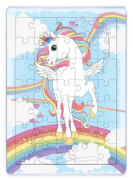 Unicorn ve Gökkuşağı Ahşap Puzzle 35 Parça (XXXV-49)