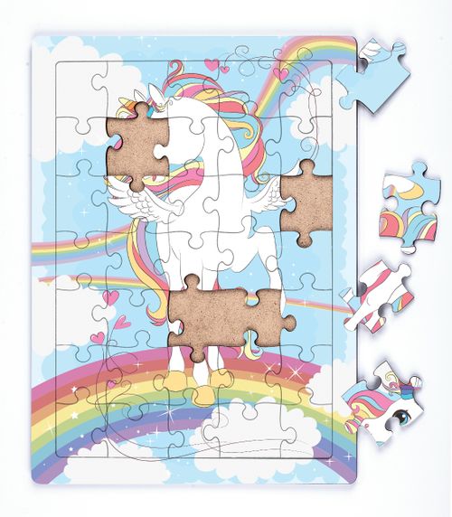 Unicorn ve Gökkuşağı Ahşap Puzzle 35 Parça (XXXV-49) - Fiyatı