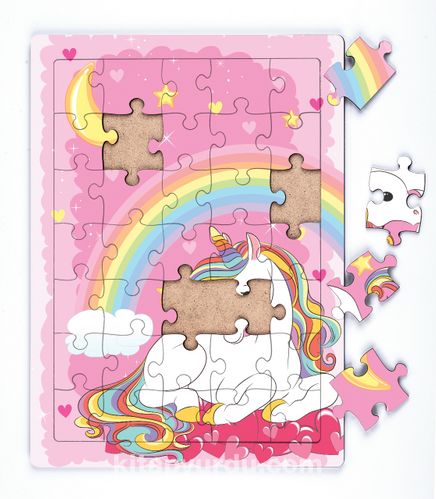 Unicorn Pembe Düşler Ahşap Puzzle 35 Parça (XXXV-47)