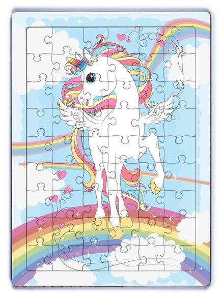 Unicorn ve Gökkuşağı Ahşap Puzzle 54 Parça (LIV-49) 