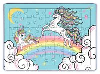 Unicorn Renkli Yeleler Ahşap Puzzle 54 Parça (LIV-48) 