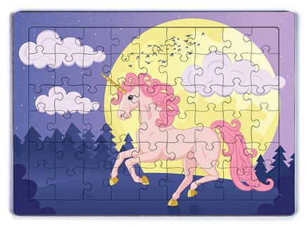Unicorn Ay Işığı Ahşap Puzzle 54 Parça (LIV-46)	
