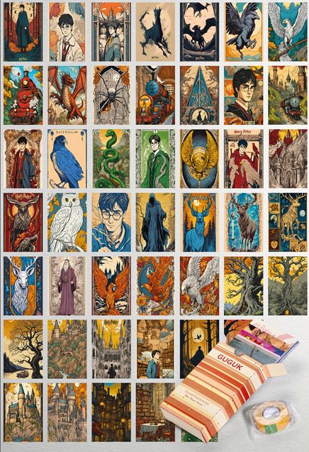 Harry Potter Temalı 45 Adet Duvar Poster - Kolaj Seti Oda Dekoru