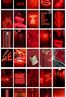 Neon Kırmızı Temalı 99 Adet Duvar Poster - Kolaj Seti Oda Dekoru (Paspartulu)</span>