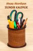 Ahşap Akordiyon Silindir Kalemlik