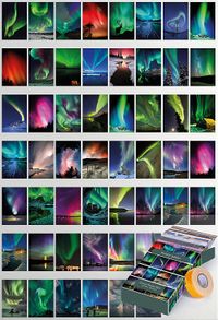 Kuzey Işıkları Temalı 54 Adet Duvar Poster Seti Oda Dekoru