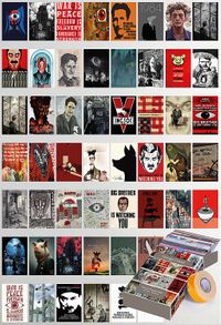 George Orwell - 1984, Hayvan Çiftliği Temalı 54 Adet Duvar Poster Seti, Oda Dekoru