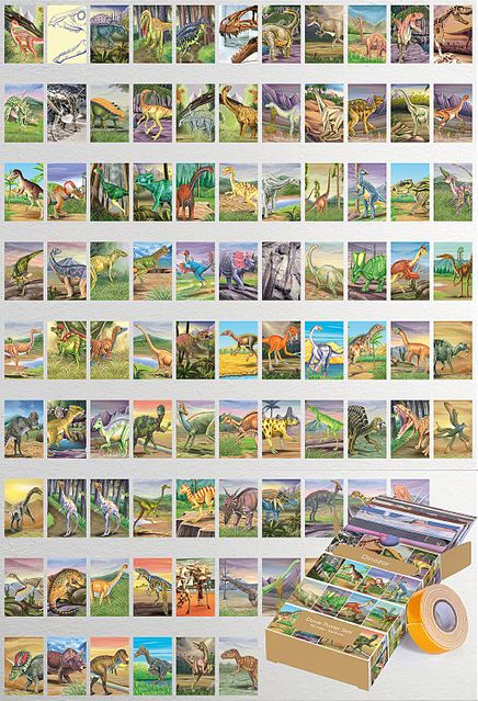 Dinozor Temalı 90 Adet Duvar Poster Seti, Oda Dekoru (Paspartulu)