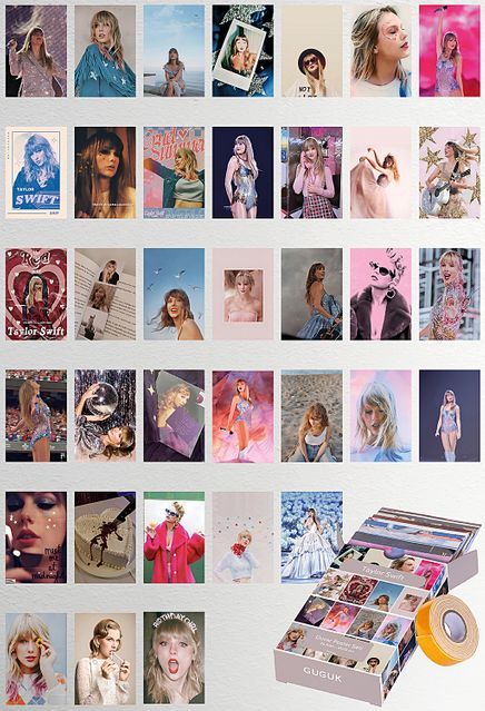 Taylor Swift Temalı 36 Adet Duvar Poster - Kolaj Seti Oda Dekoru