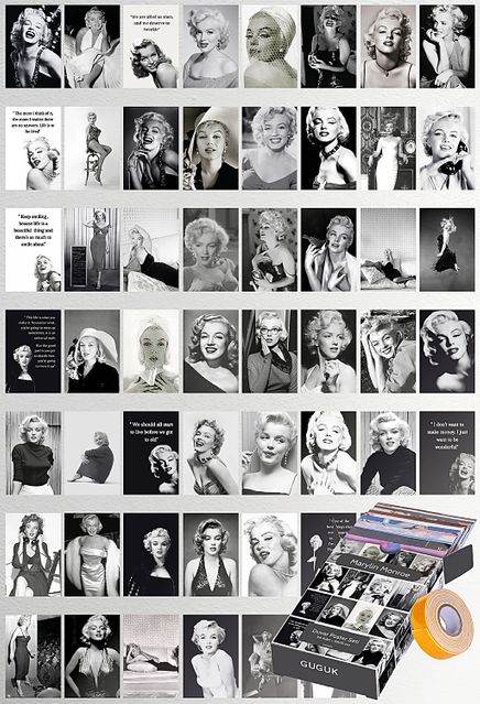 Marylin Monroe Temalı 54 Adet Duvar Poster - Kolaj Seti Oda Dekoru