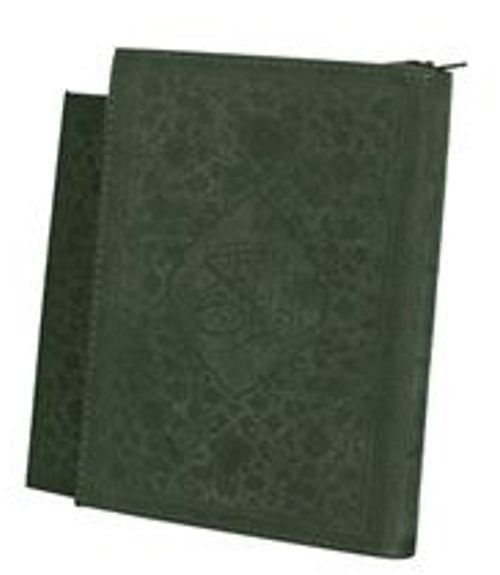 Kur'an-ı Kerim Hamid Aytaç Hatlı Cep Boy Fermuarlı Flok Kılıflı (Yeşil R.1651)
