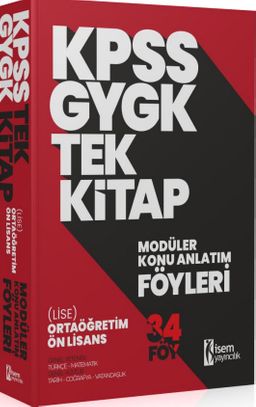 2024 KPSS Genel Yetenek Genel Kültür Ortaöğretim Önlisans Tek Kitap Modüler Konu Anlatım Föyleri
