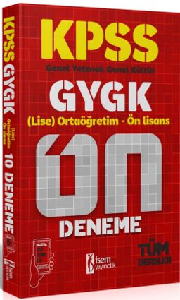 2024 KPSS Genel Yetenek Genel Kültür Ortaöğretim-Önlisans 10 Deneme Dijital Çözümlü