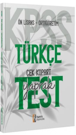 2024  KPSS Ortaöğretim Önlisans Türkçe Çek-Kopart Yaprak Test