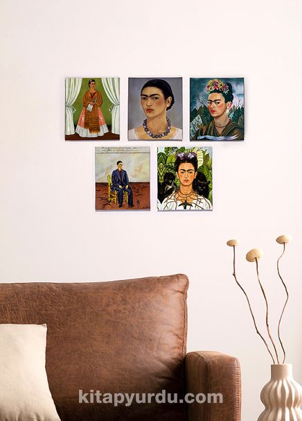 Full Frame Duvar Sanatları - Frida Kahlo- Mini Kanvas Set 5li - (FF-DS312)
