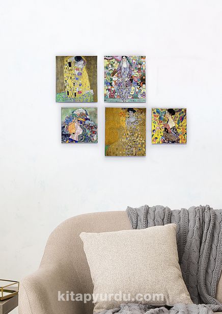 Full Frame Duvar Sanatları - Gustav Klimt - Mini Kanvas Set 5'li (FF-DS313)