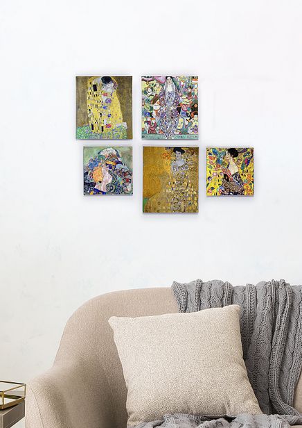Full Frame Duvar Sanatları - Gustav Klimt - Mini Kanvas Set 5'li (FF-DS313)