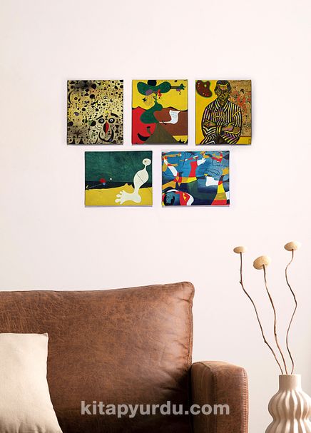 Full Frame Duvar Sanatları - Joan Miro- Mini Kanvas Set 5'li (FF-DS316)