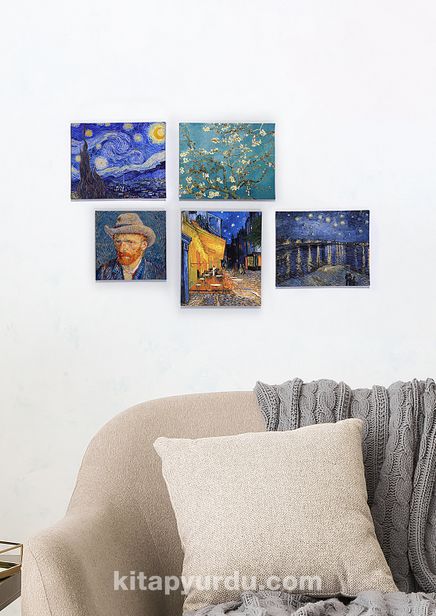 Full Frame Duvar Sanatları - Vincent van Gogh - Mini Kanvas Set 5'li (FF-DS323)